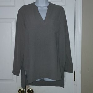Mud pie gray long sleeve tunic  blouse casual business casual  Sz M